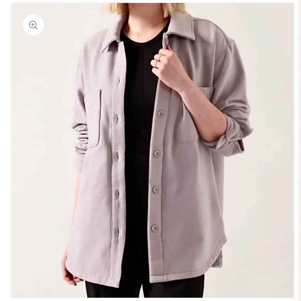 Athleta Retroplush Shirt Jacket Light Purple 2X